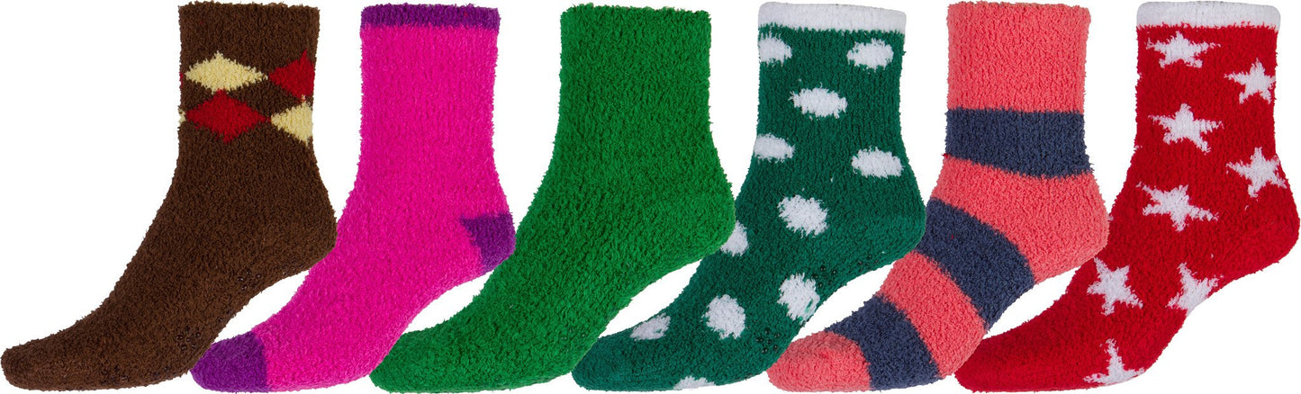 Sakkas Super Soft Anti-Slip Fuzzy Ankle Socks Value Assorted 6-Pack - Concordia Style Boutique