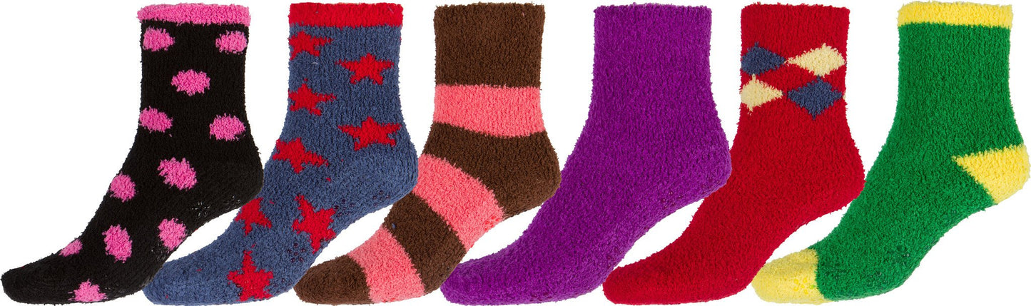 Sakkas Super Soft Anti-Slip Fuzzy Ankle Socks Value Assorted 6-Pack - Concordia Style Boutique
