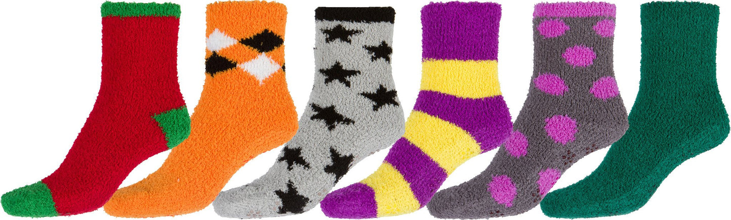 Sakkas Super Soft Anti-Slip Fuzzy Ankle Socks Value Assorted 6-Pack - Concordia Style Boutique