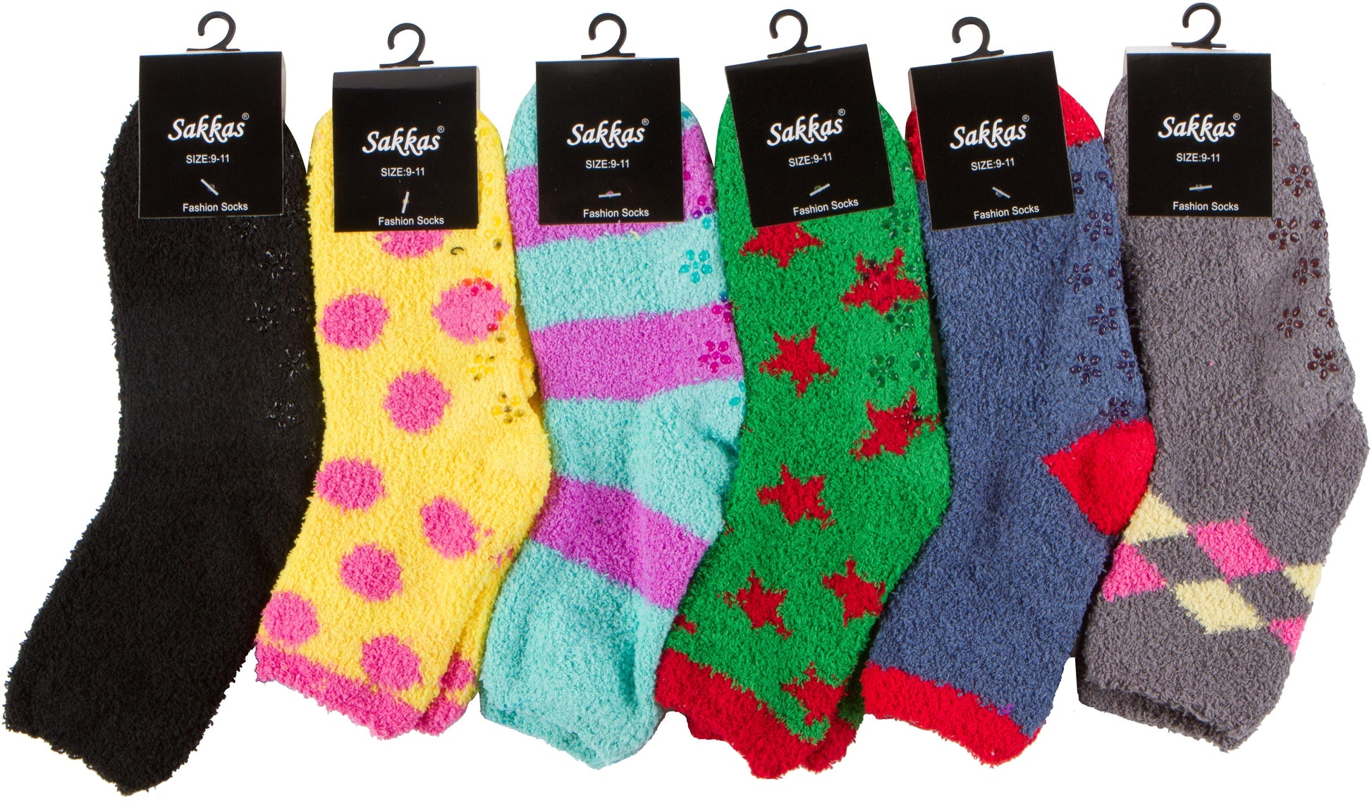 Sakkas Super Soft Anti-Slip Fuzzy Ankle Socks Value Assorted 6-Pack - Concordia Style Boutique