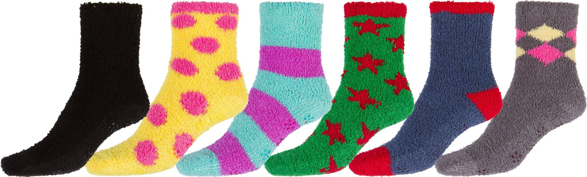 Sakkas Super Soft Anti-Slip Fuzzy Ankle Socks Value Assorted 6-Pack - Concordia Style Boutique