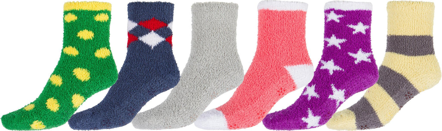 Sakkas Super Soft Anti-Slip Fuzzy Ankle Socks Value Assorted 6-Pack - Concordia Style Boutique