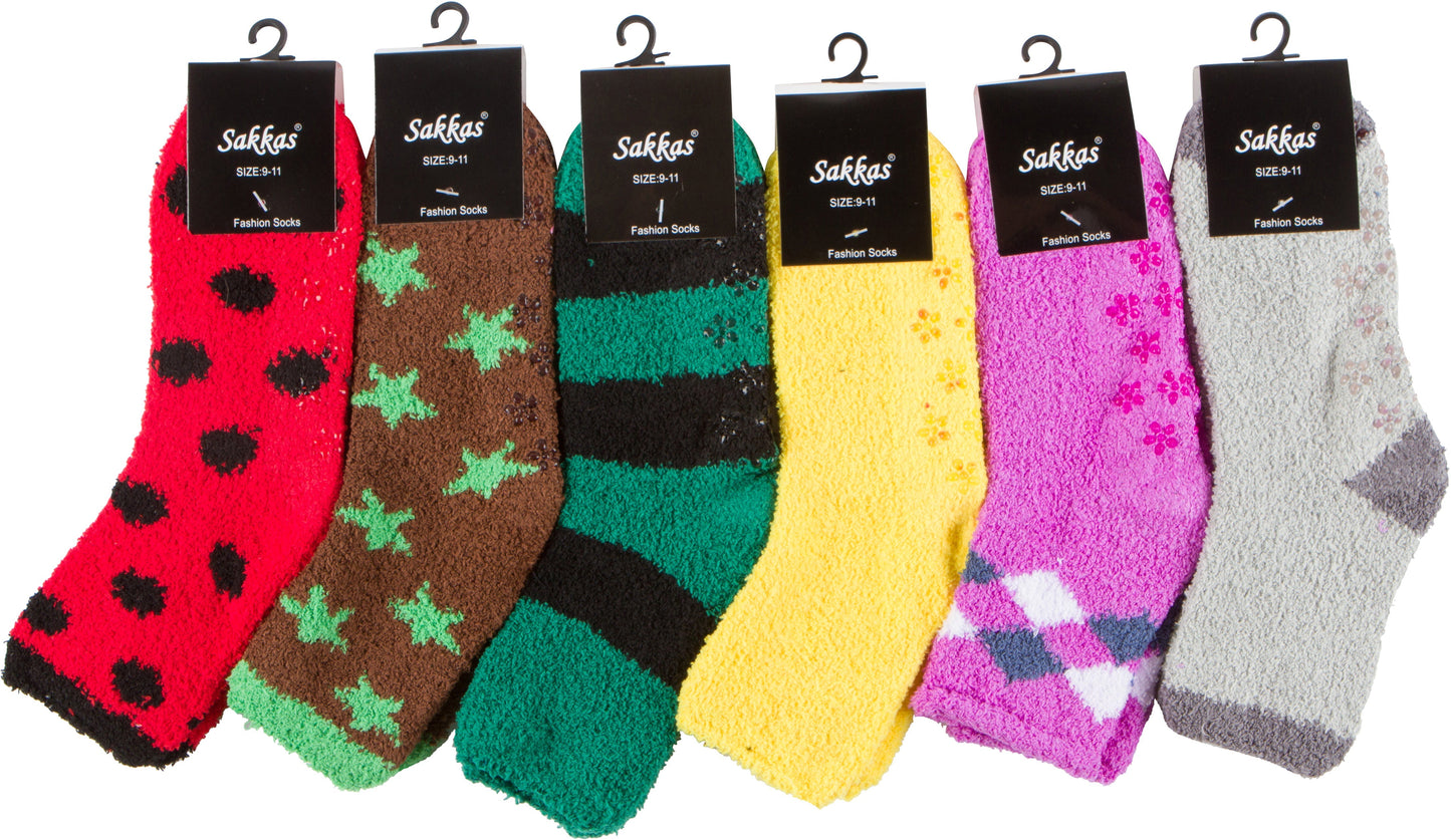 Sakkas Super Soft Anti-Slip Fuzzy Ankle Socks Value Assorted 6-Pack - Concordia Style Boutique