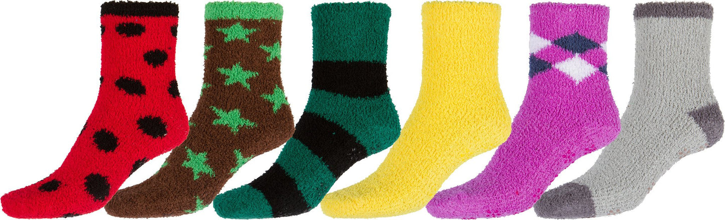 Sakkas Super Soft Anti-Slip Fuzzy Ankle Socks Value Assorted 6-Pack - Concordia Style Boutique