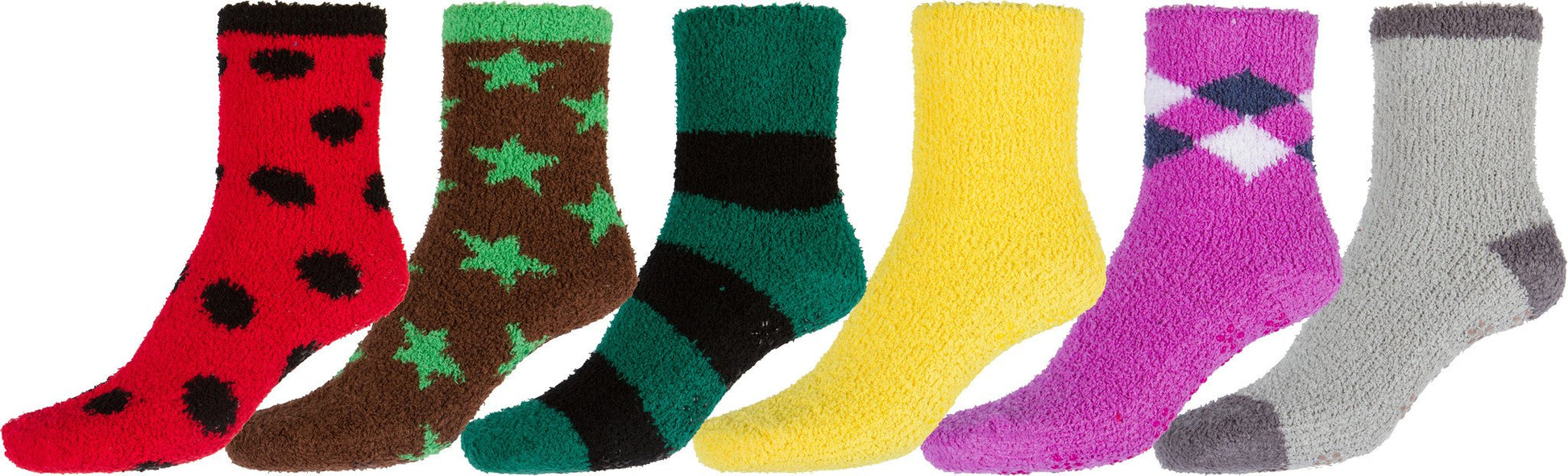 Sakkas Super Soft Anti-Slip Fuzzy Ankle Socks Value Assorted 6-Pack - Concordia Style Boutique