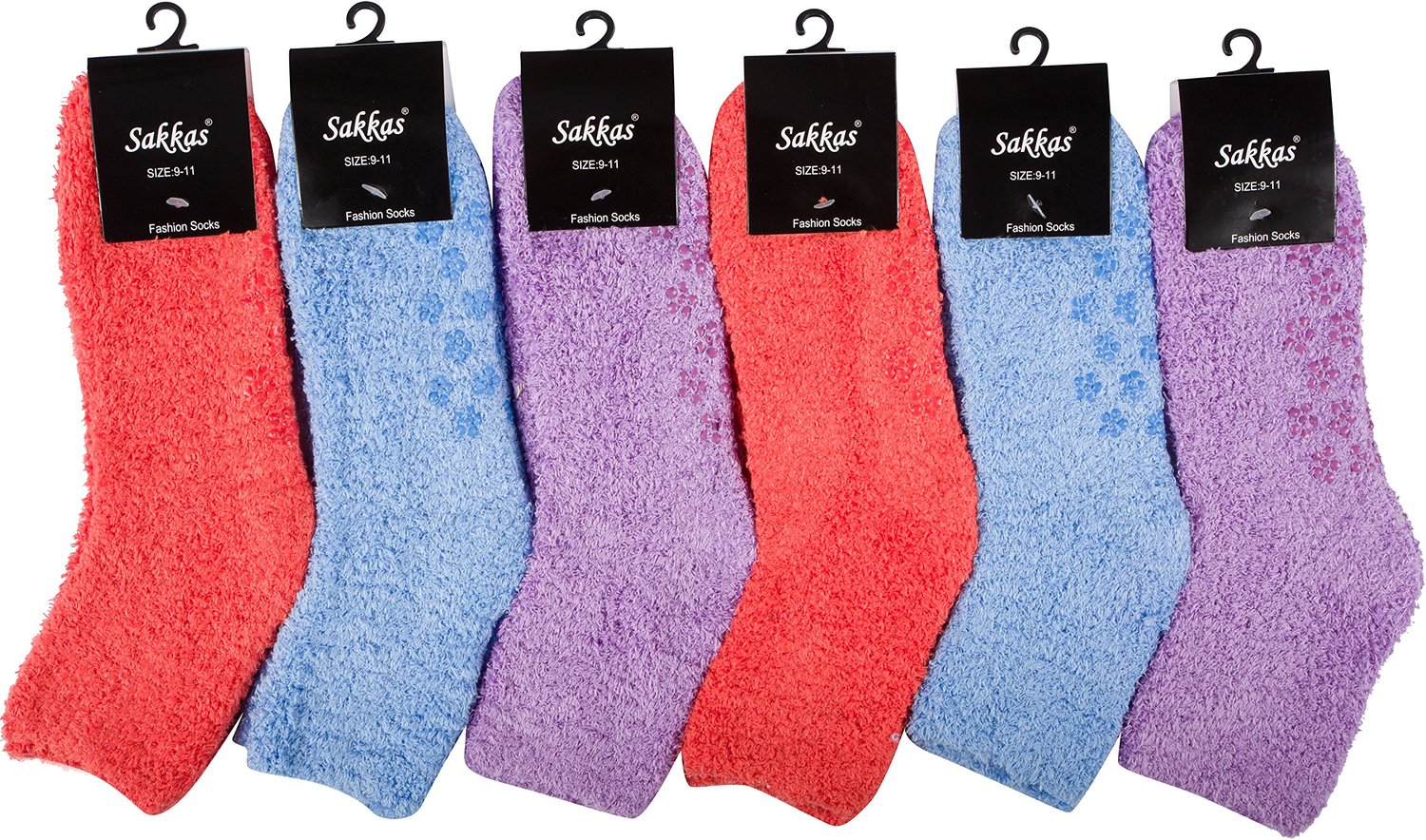Sakkas Super Soft Anti-Slip Fuzzy Ankle Socks Value Assorted 6-Pack - Concordia Style Boutique