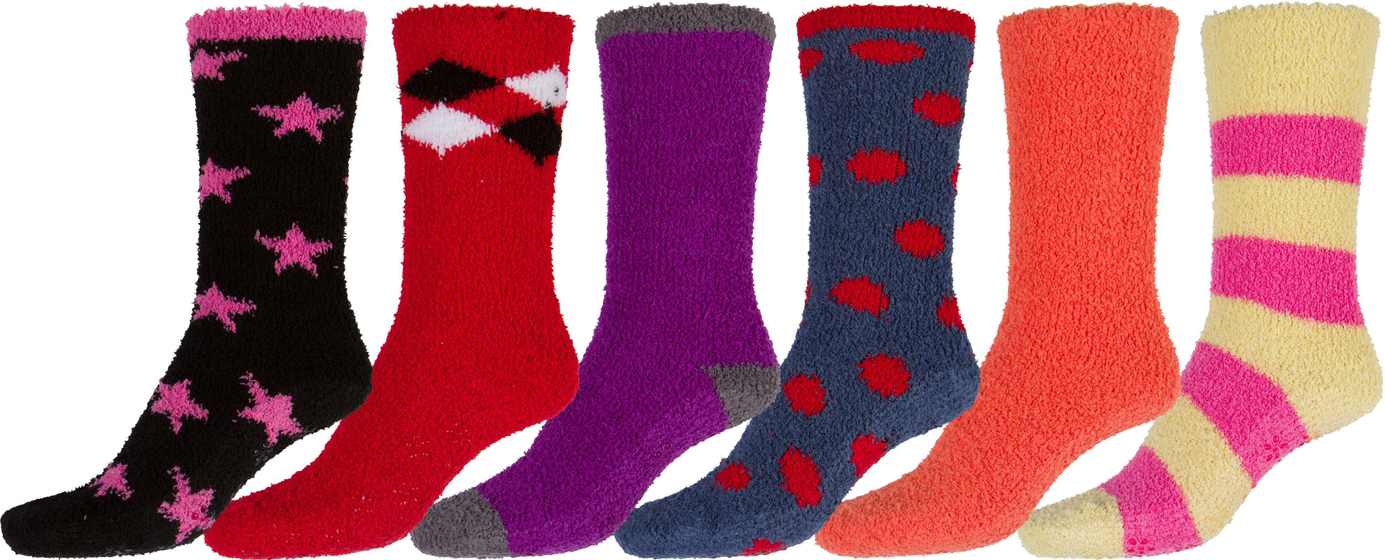 Sakkas Super Soft Anti-Slip Fuzzy Crew Socks Value Assorted 6-Pack - Concordia Style Boutique