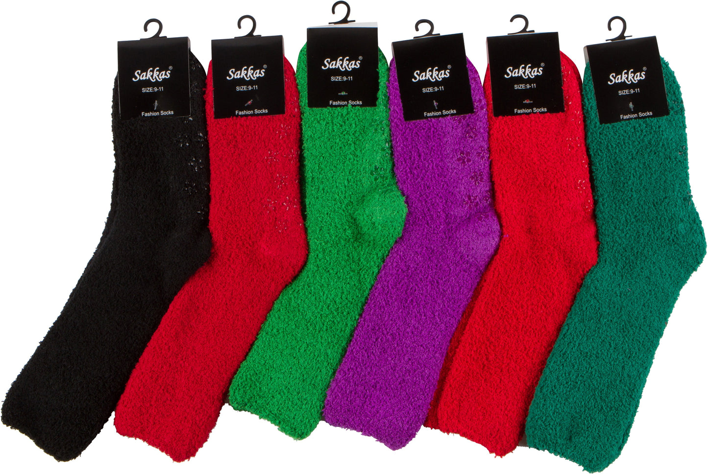 Sakkas Super Soft Anti-Slip Fuzzy Crew Socks Value Assorted 6-Pack - Concordia Style Boutique