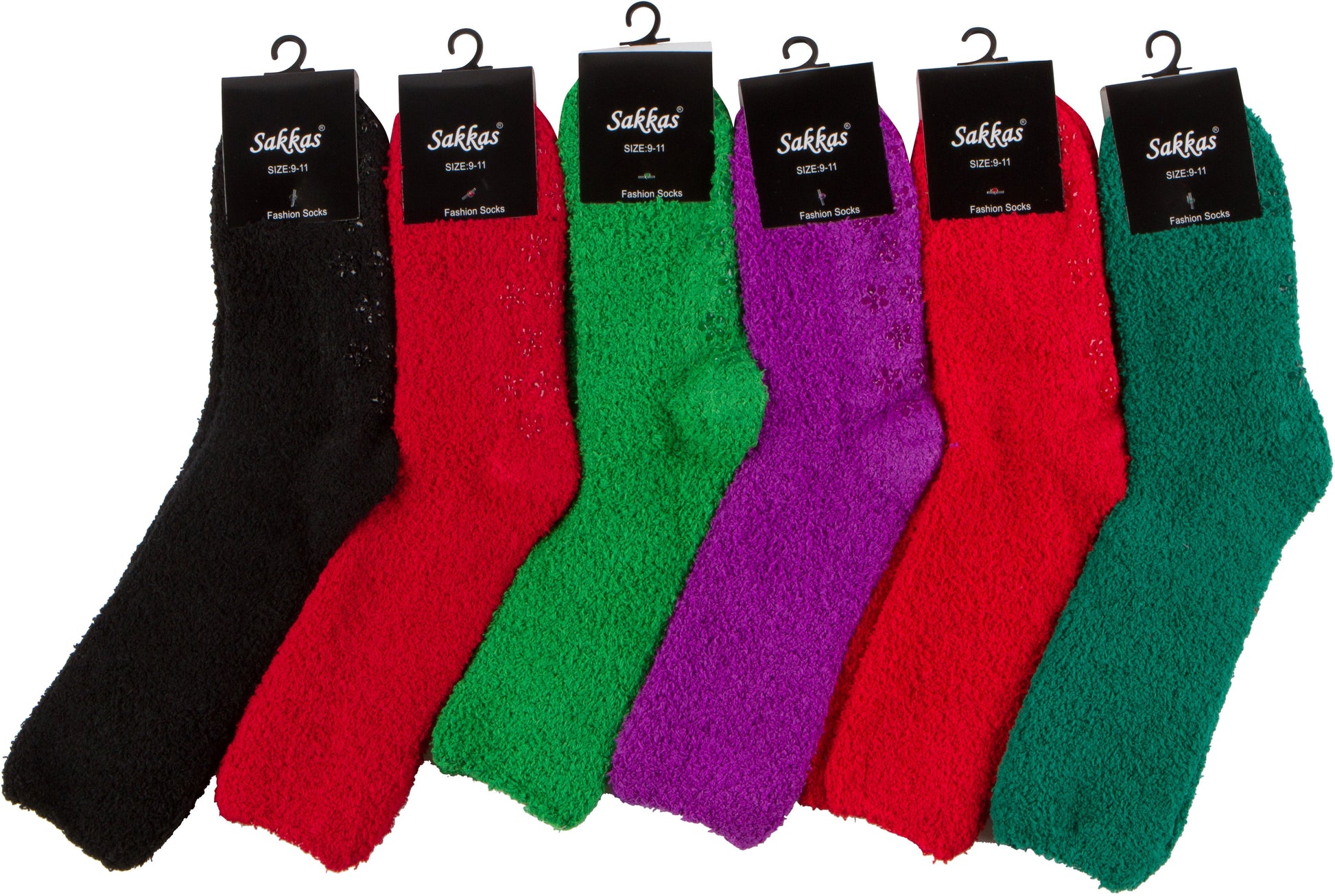 Sakkas Super Soft Anti-Slip Fuzzy Crew Socks Value Assorted 6-Pack - Concordia Style Boutique