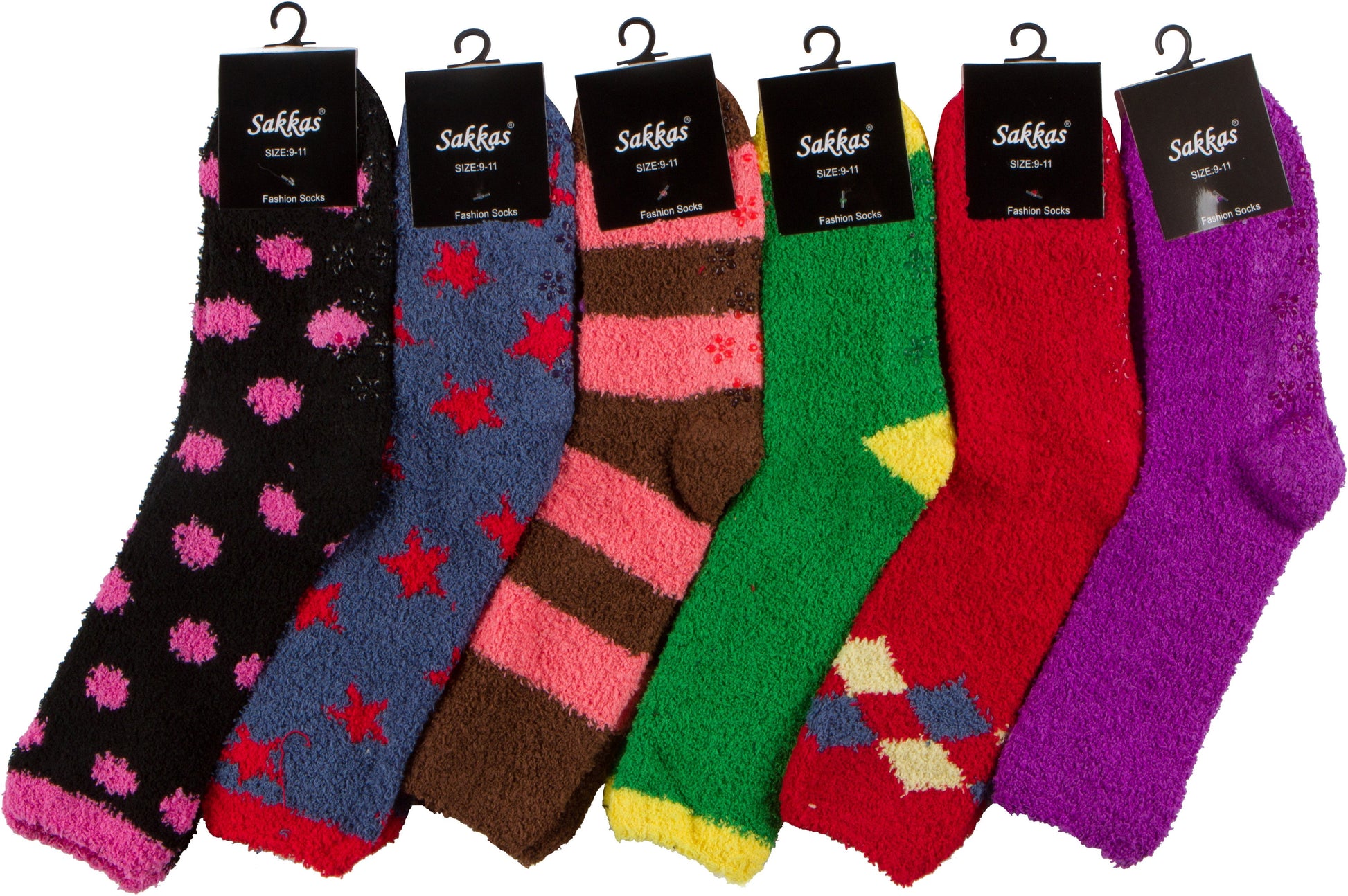 Sakkas Super Soft Anti-Slip Fuzzy Crew Socks Value Assorted 6-Pack - Concordia Style Boutique