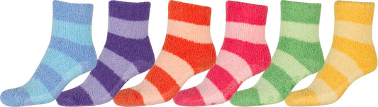 Sakkas Super Soft Anti-Slip Fuzzy Crew Socks Value Assorted 6-Pack - Concordia Style Boutique