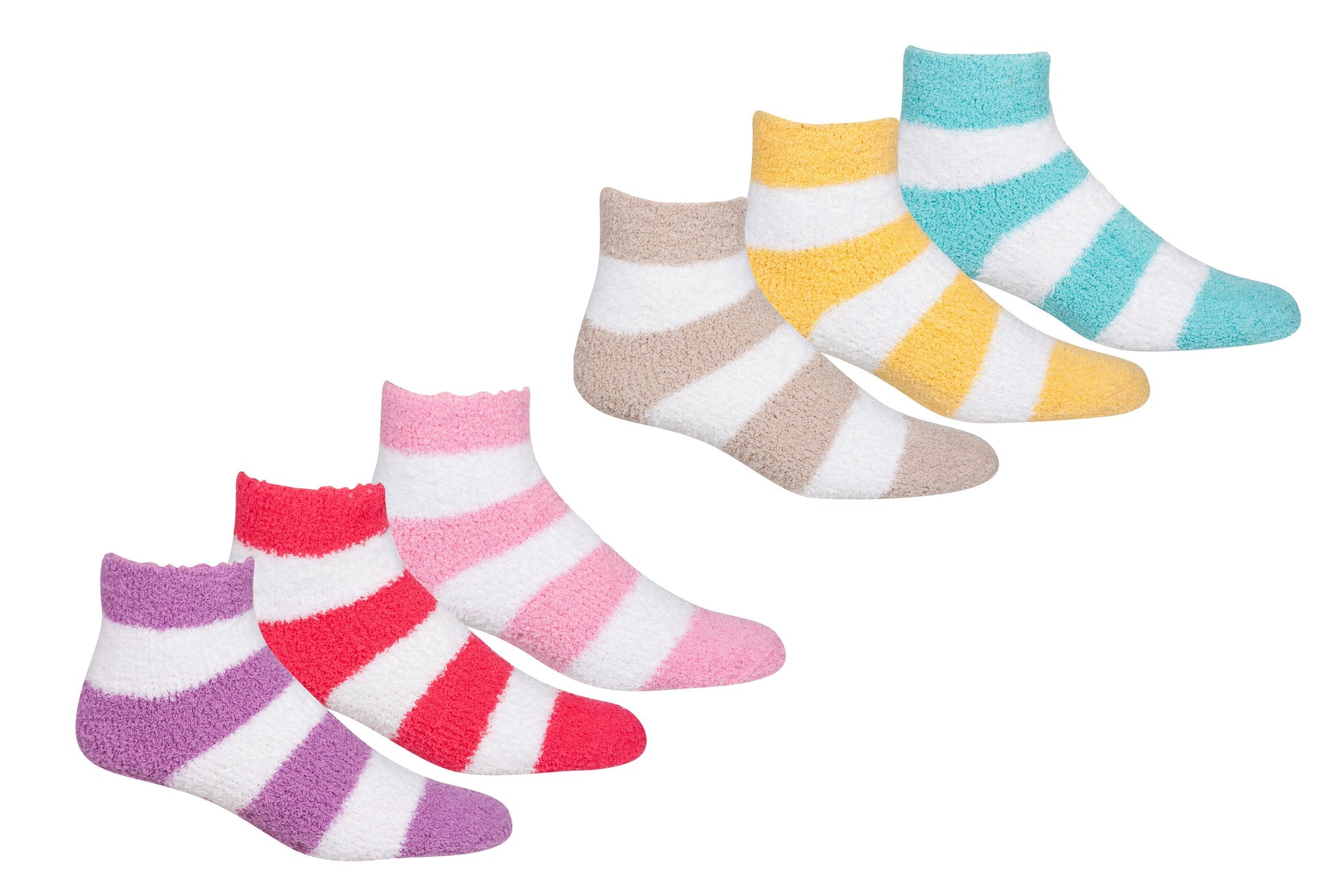 Sakkas Super Soft Anti-Slip Fuzzy Crew Socks Value Assorted 6-Pack - Concordia Style Boutique