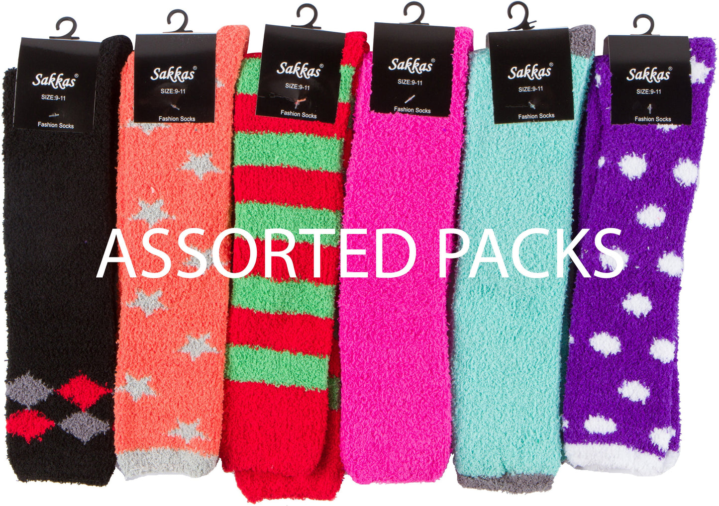 Sakkas Womens Super Soft Anti-Slip Fuzzy Knee High Socks Value Assorted 6-Pack - Concordia Style Boutique