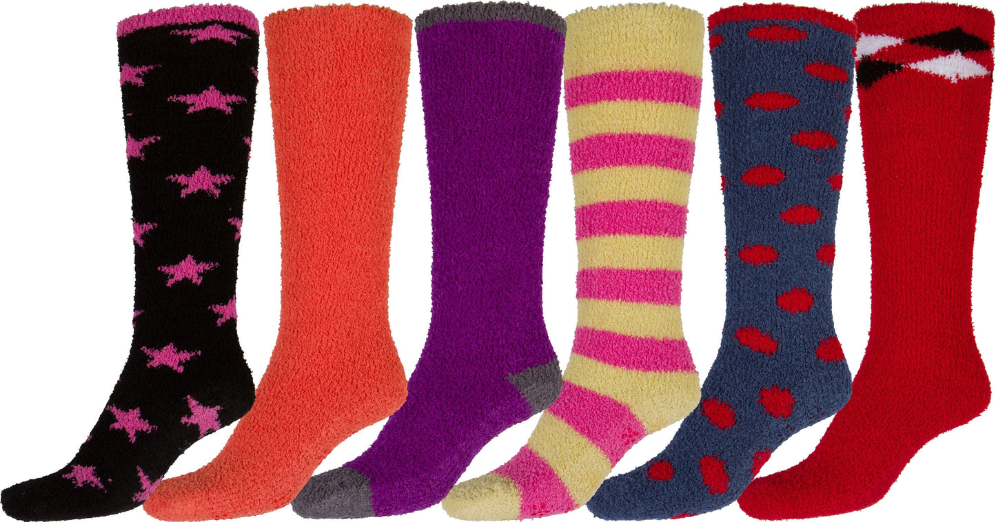 Sakkas Womens Super Soft Anti-Slip Fuzzy Knee High Socks Value Assorted 6-Pack - Concordia Style Boutique
