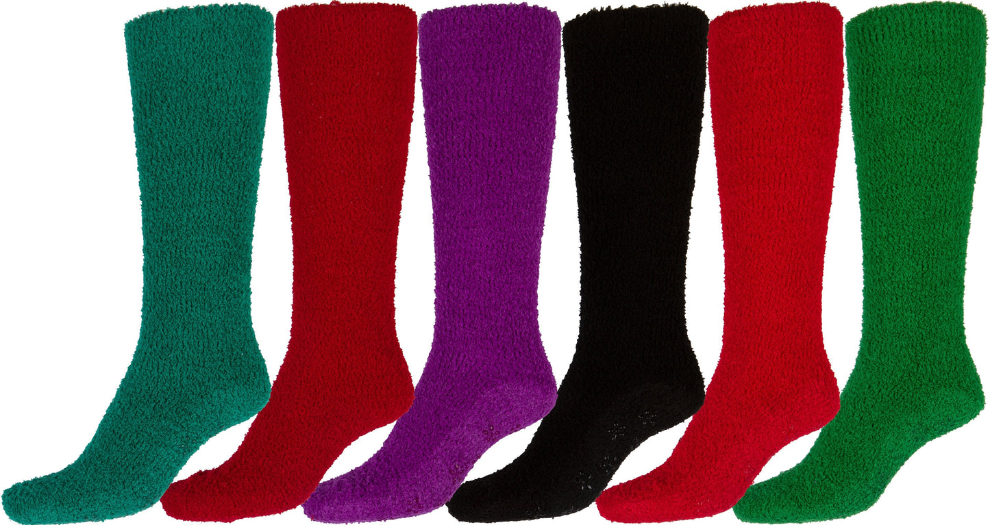 Sakkas Womens Super Soft Anti-Slip Fuzzy Knee High Socks Value Assorted 6-Pack - Concordia Style Boutique