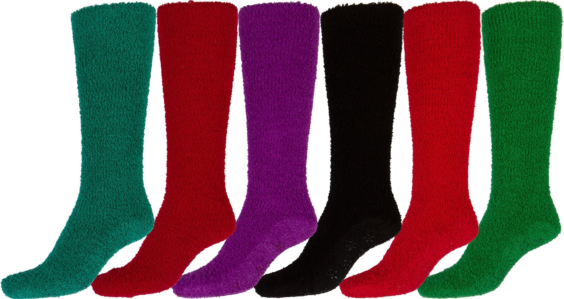 Sakkas Womens Super Soft Anti-Slip Fuzzy Knee High Socks Value Assorted 6-Pack - Concordia Style Boutique