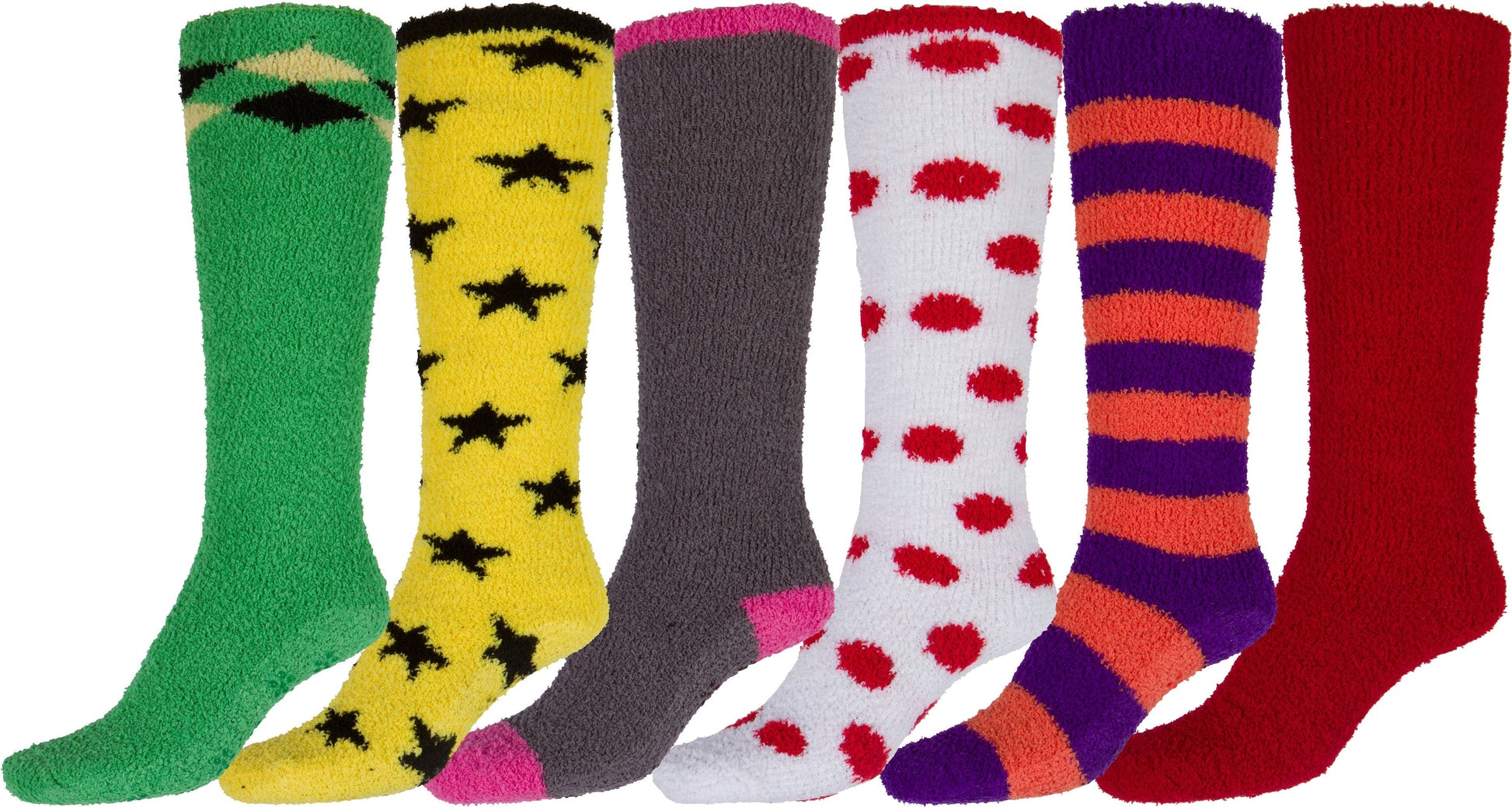 Sakkas Womens Super Soft Anti-Slip Fuzzy Knee High Socks Value Assorted 6-Pack - Concordia Style Boutique