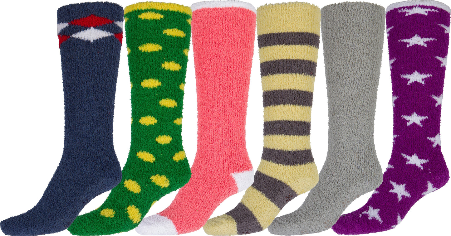 Sakkas Womens Super Soft Anti-Slip Fuzzy Knee High Socks Value Assorted 6-Pack - Concordia Style Boutique