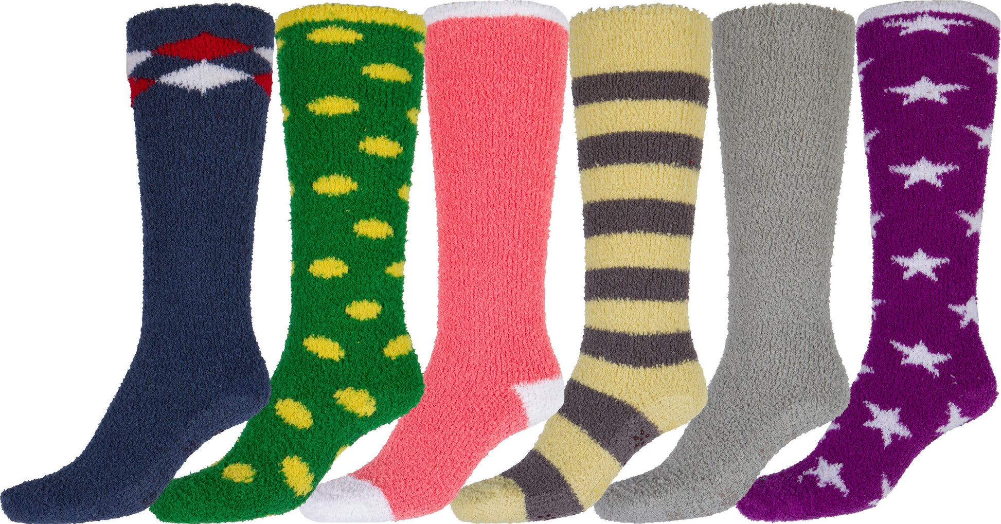 Sakkas Womens Super Soft Anti-Slip Fuzzy Knee High Socks Value Assorted 6-Pack - Concordia Style Boutique