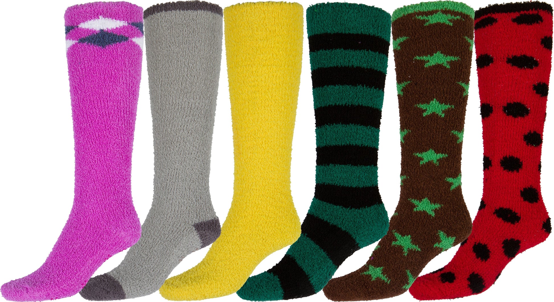Sakkas Womens Super Soft Anti-Slip Fuzzy Knee High Socks Value Assorted 6-Pack - Concordia Style Boutique