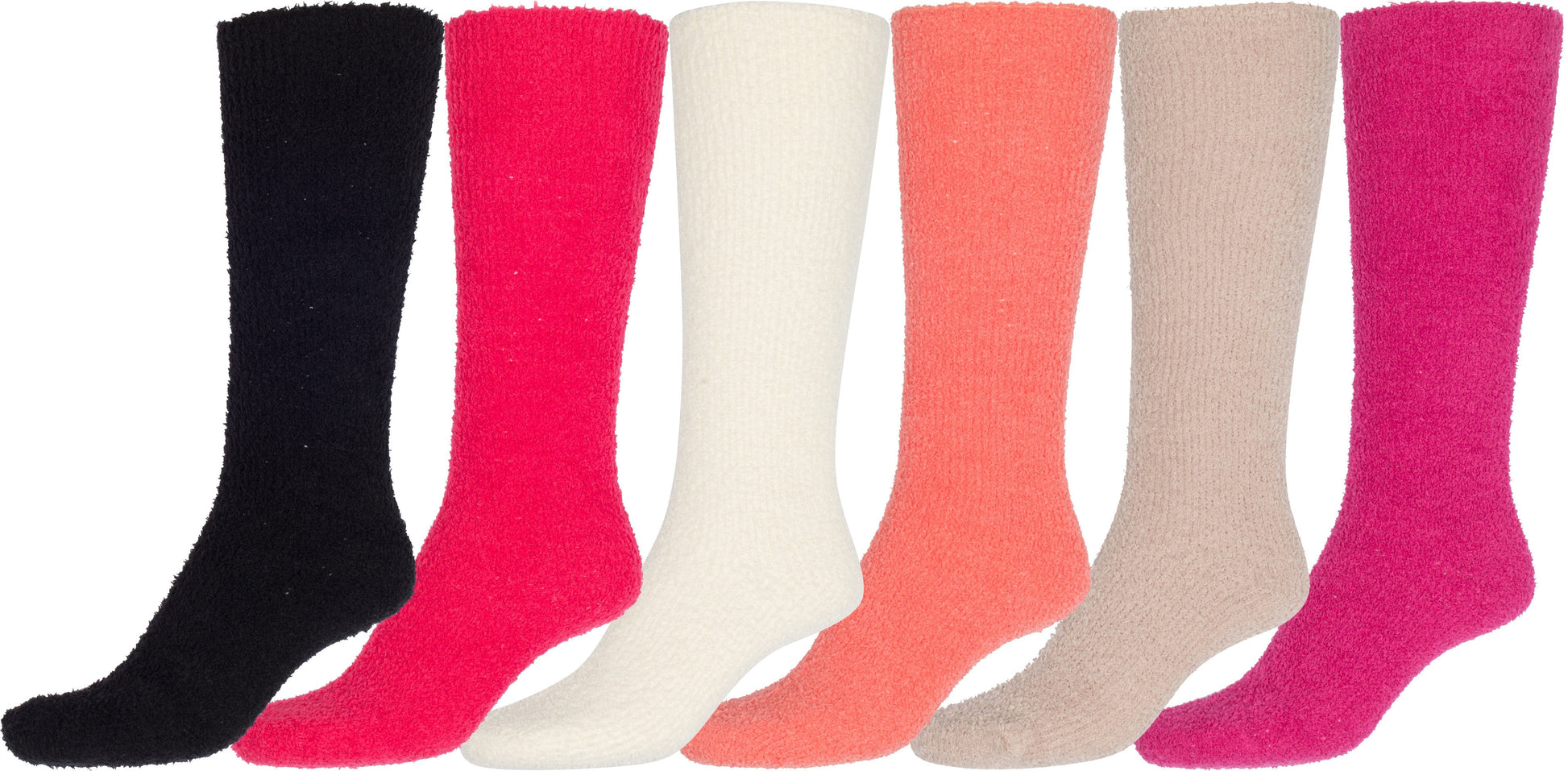 Sakkas Womens Super Soft Anti-Slip Fuzzy Knee High Socks Value Assorted 6-Pack - Concordia Style Boutique