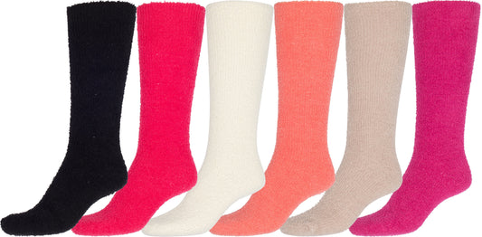 Sakkas Womens Super Soft Anti-Slip Fuzzy Knee High Socks Value Assorted 6-Pack - Concordia Style Boutique