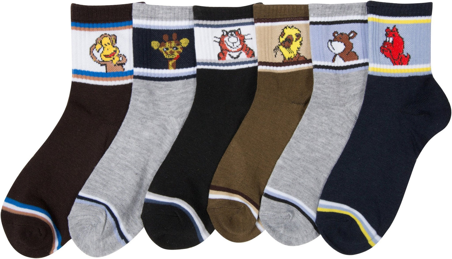 Sakkas Boy's Playful Pattern Assorted Crew Socks 6-Pack - Concordia Style Boutique