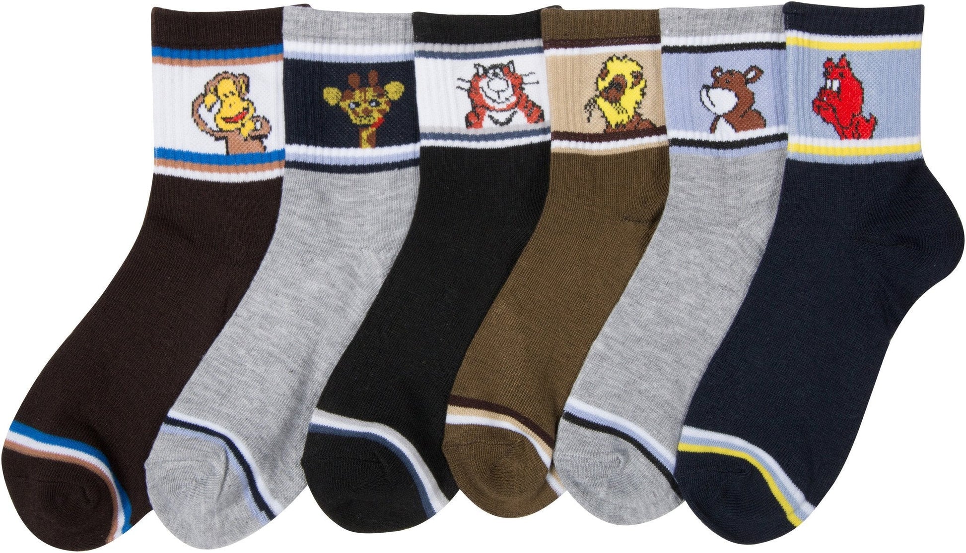 Sakkas Boy's Playful Pattern Assorted Crew Socks 6-Pack - Concordia Style Boutique