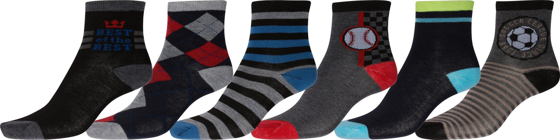 Sakkas Boy's Playful Pattern Assorted Crew Socks 6-Pack - Concordia Style Boutique