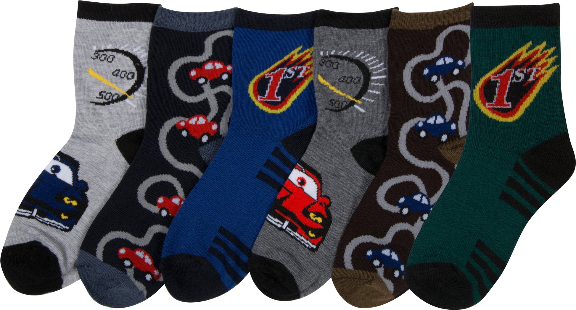 Sakkas Boy's Playful Pattern Assorted Crew Socks 6-Pack - Concordia Style Boutique