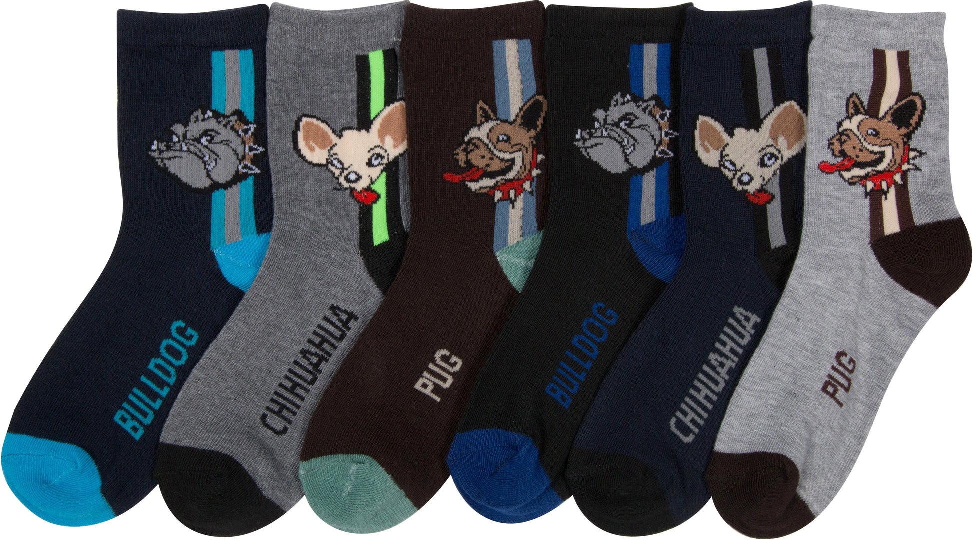 Sakkas Boy's Playful Pattern Assorted Crew Socks 6-Pack - Concordia Style Boutique