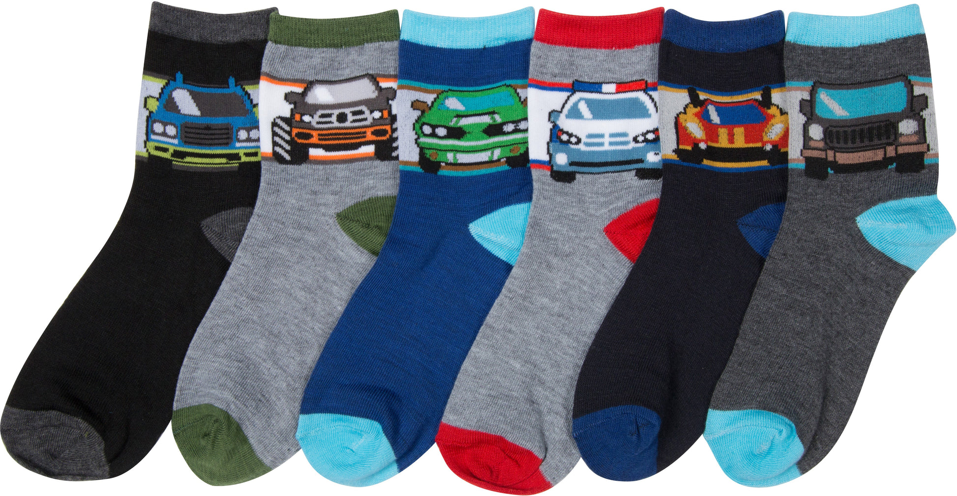 Sakkas Boy's Playful Pattern Assorted Crew Socks 6-Pack - Concordia Style Boutique