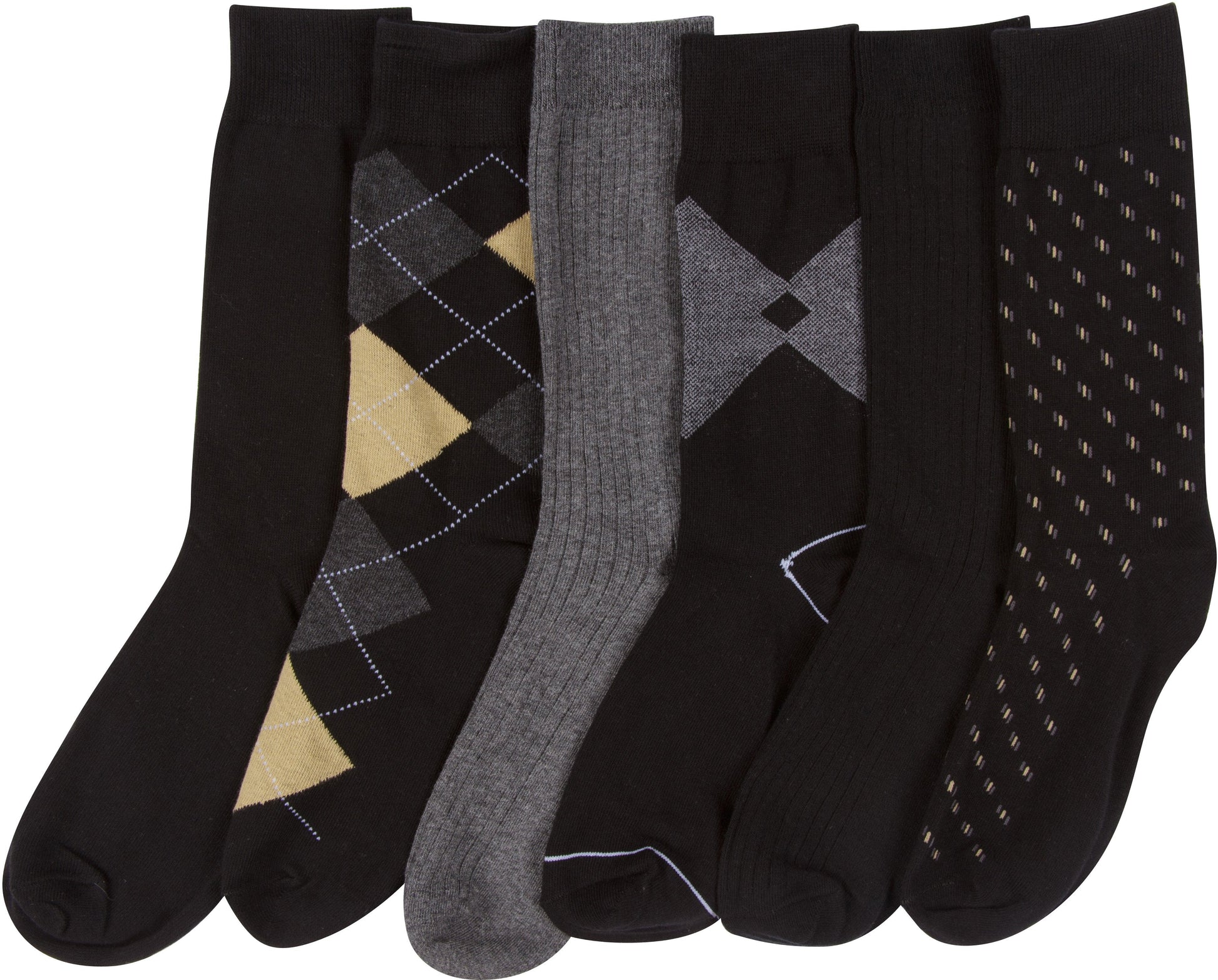 Sakkas Mens Cotton Blend Pattern And Ribbed Dress Socks Value 6-Pack - Concordia Style Boutique