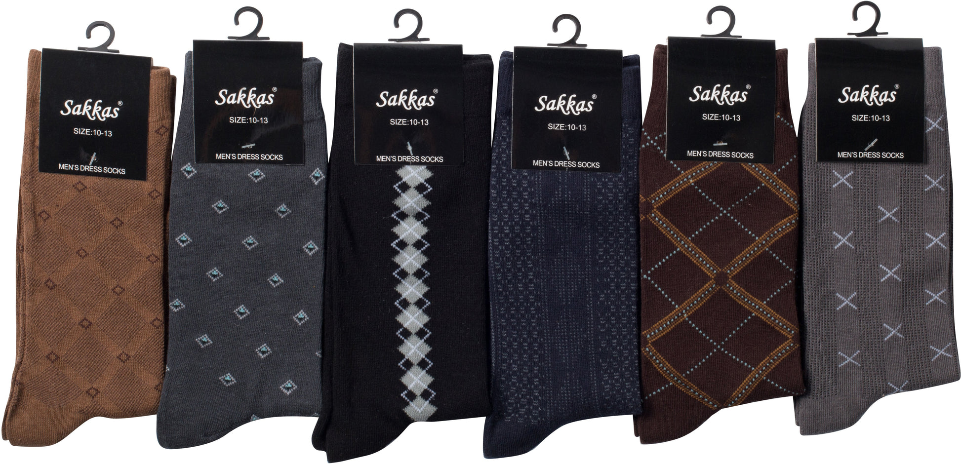 Sakkas Mens Cotton Blend Pattern And Ribbed Dress Socks Value 6-Pack - Concordia Style Boutique