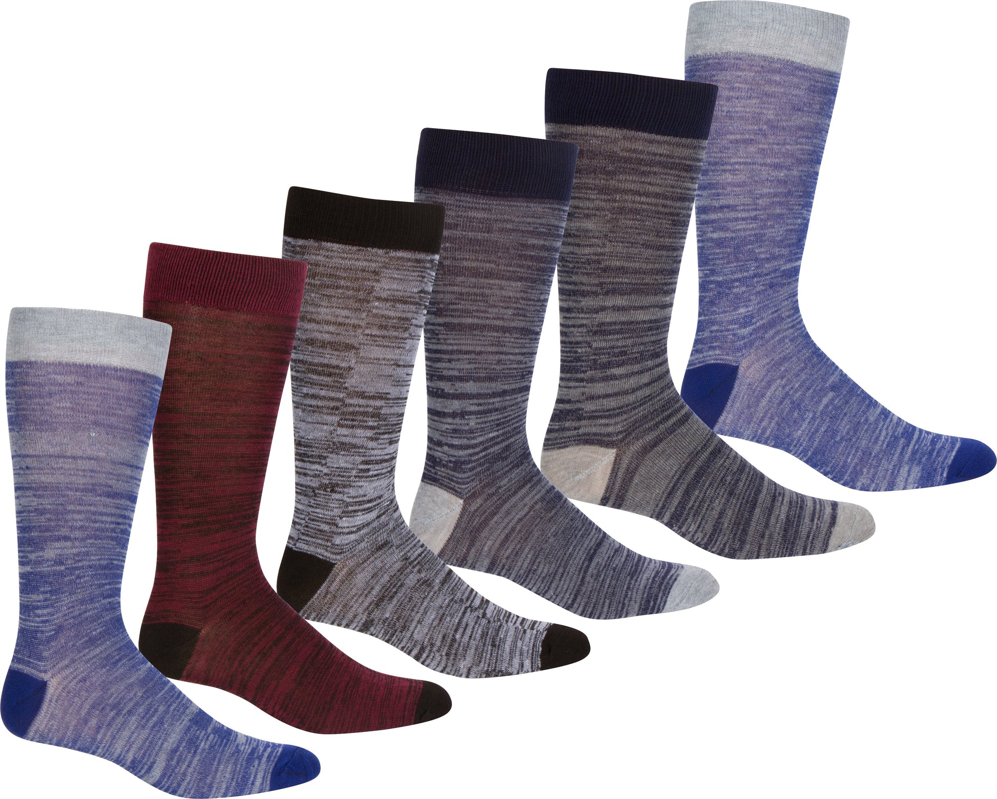 Sakkas Men's Crew High Patterned Colorful Design Dress Socks Asst Value 6-Pack - Concordia Style Boutique