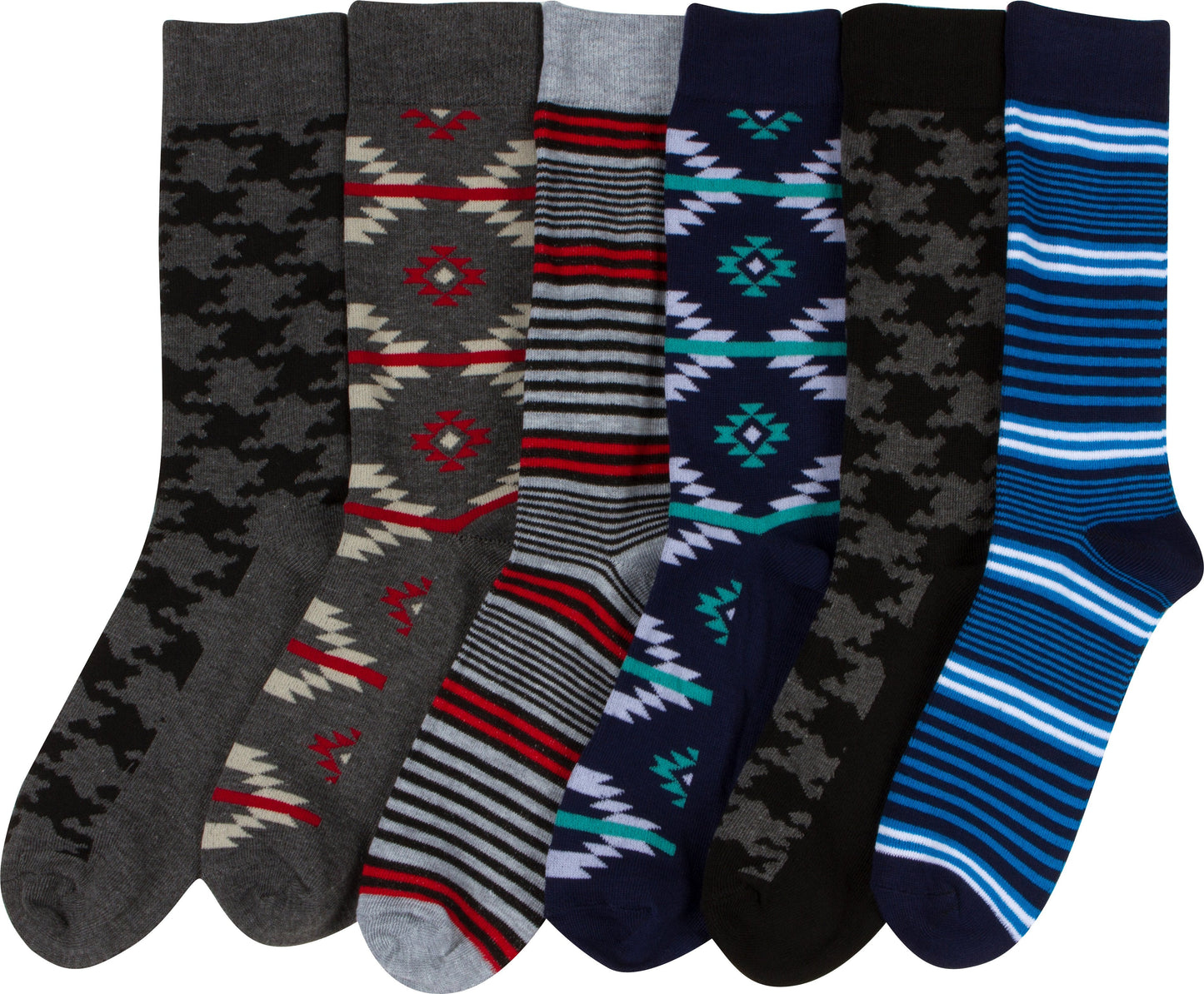 Sakkas Men's Crew High Patterned Colorful Design Dress Socks Asst Value 6-Pack - Concordia Style Boutique