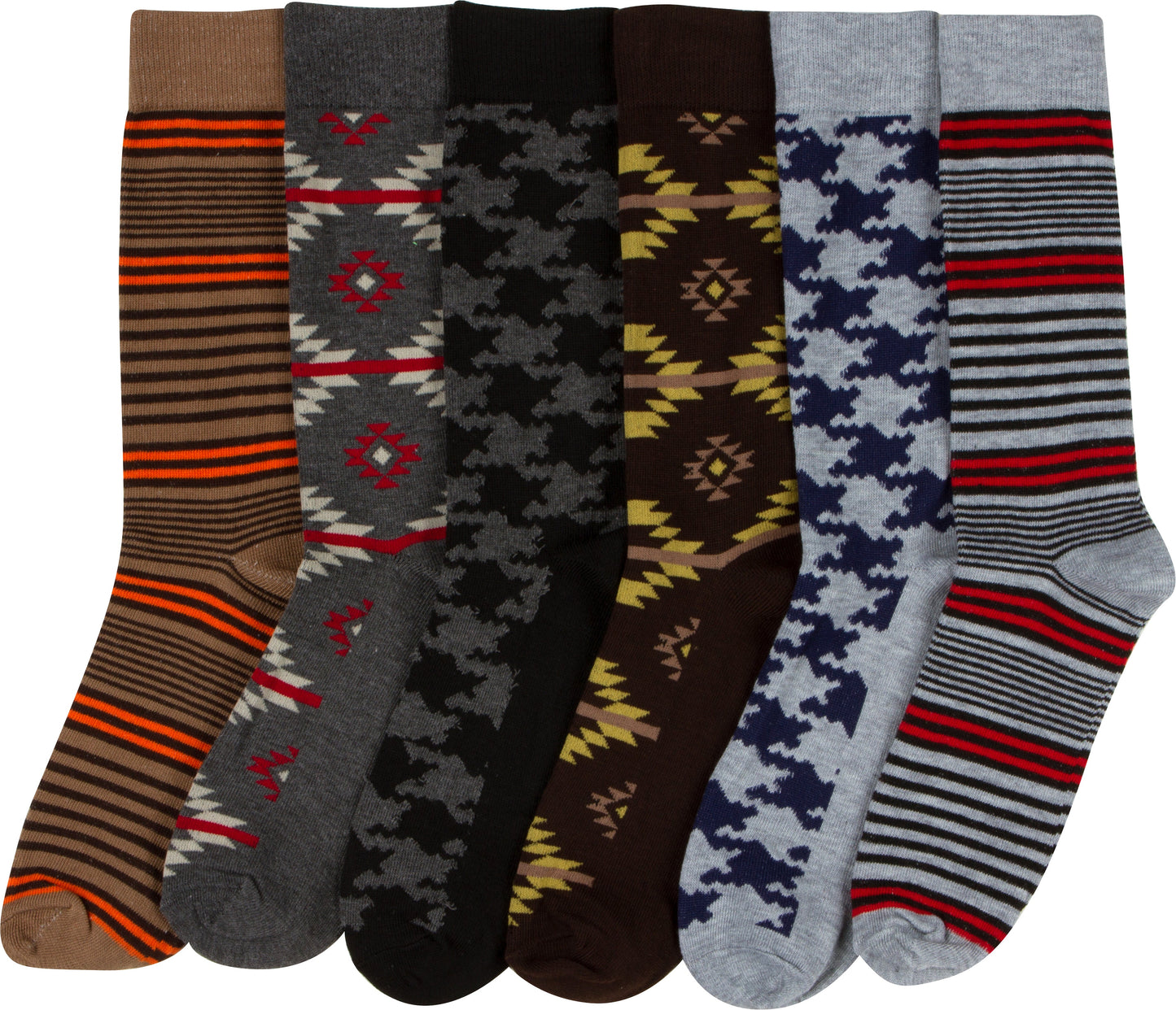 Sakkas Men's Crew High Patterned Colorful Design Dress Socks Asst Value 6-Pack - Concordia Style Boutique