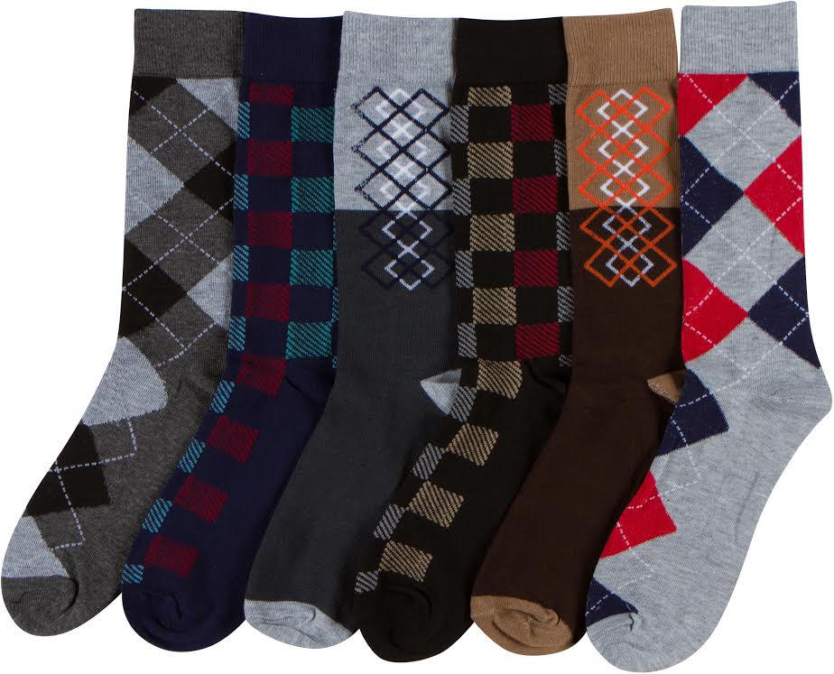 Sakkas Men's Crew High Patterned Colorful Design Dress Socks Asst Value 6-Pack - Concordia Style Boutique