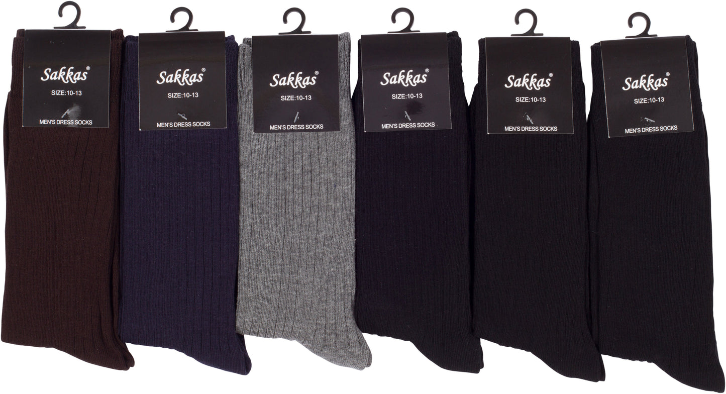 Sakkas Men's Cotton Blend Ribbed Dress Socks - Concordia Style Boutique