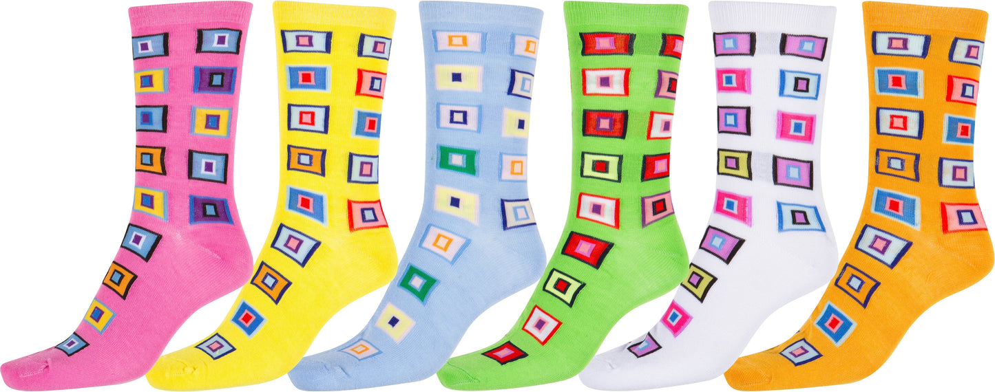 Sakkas Women's Fun Colorful Design Poly Blend Crew Socks Assorted 6-Pack - Concordia Style Boutique