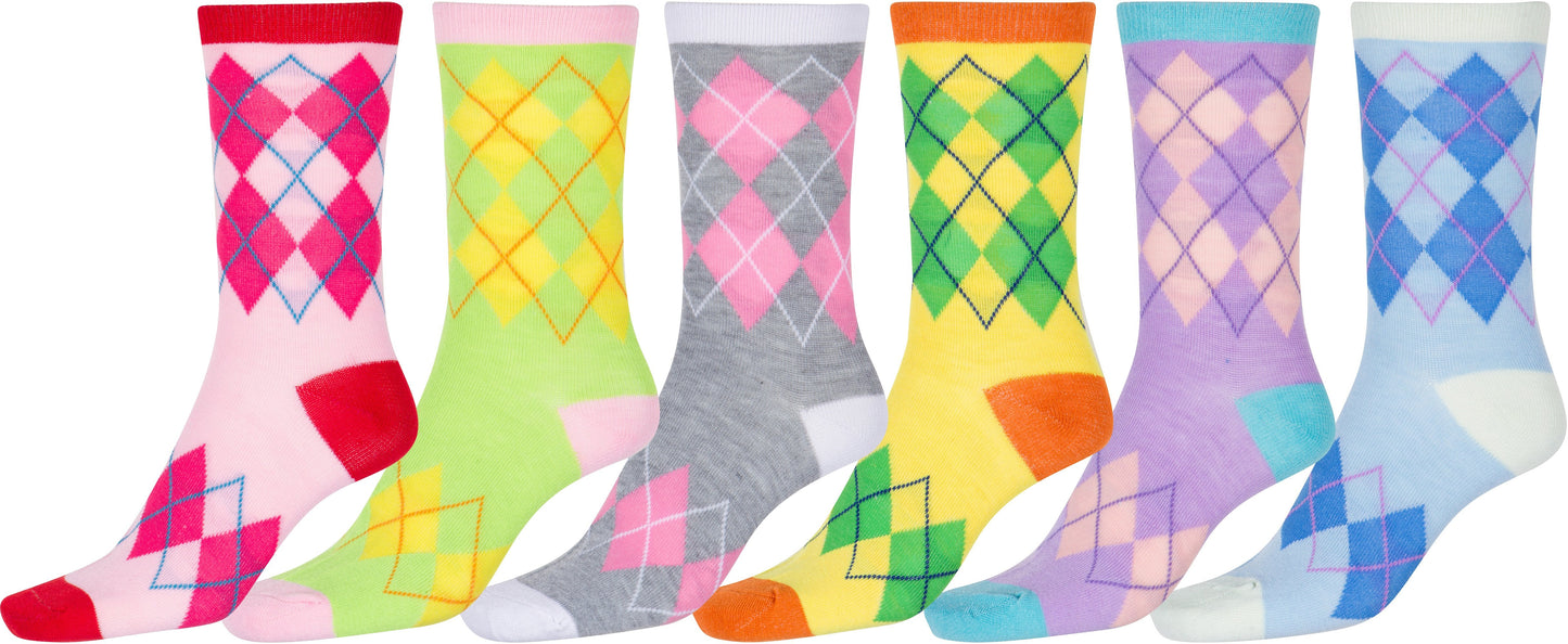 Sakkas Women's Fun Colorful Design Poly Blend Crew Socks Assorted 6-Pack - Concordia Style Boutique