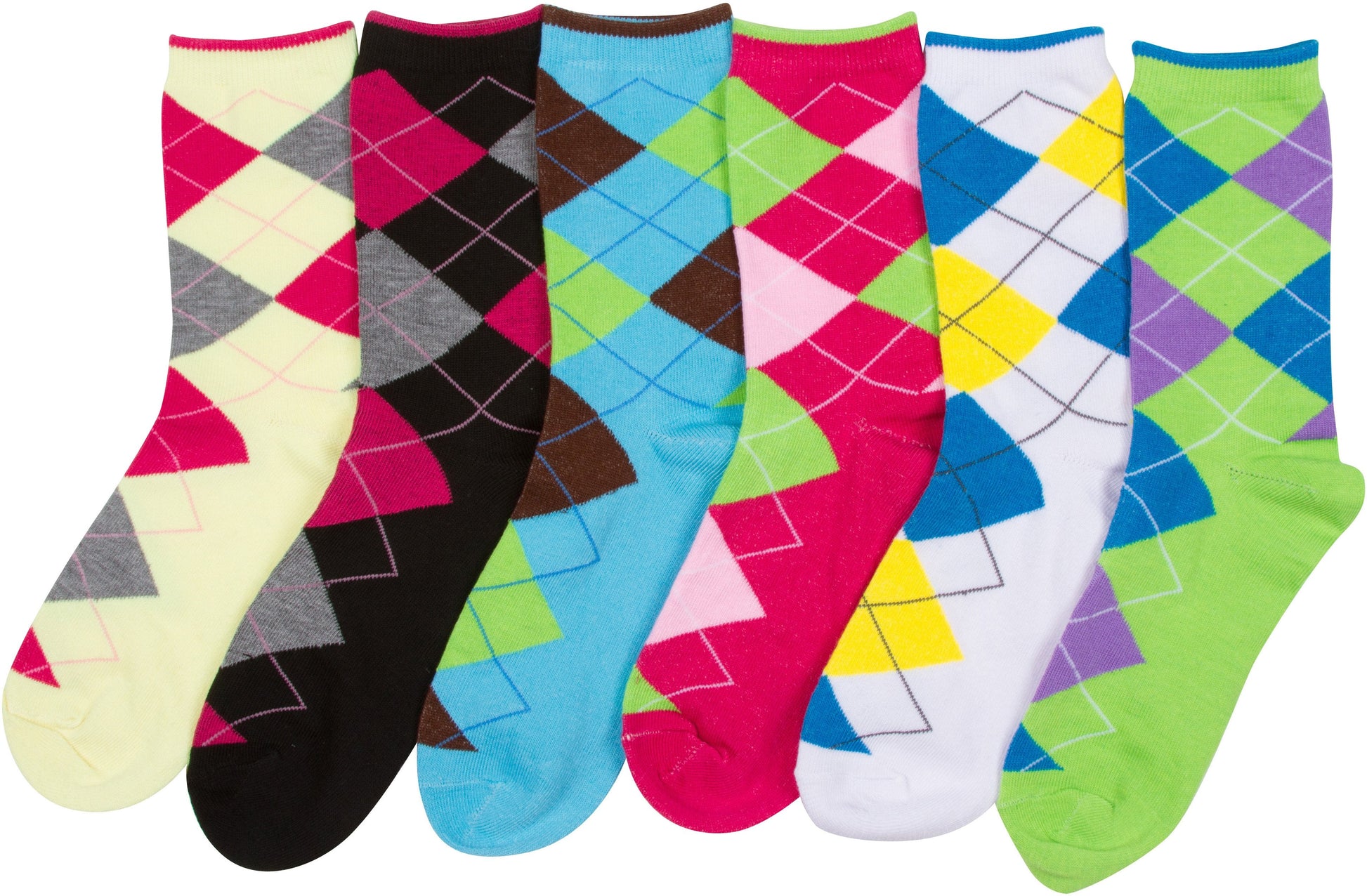 Sakkas Women's Fun Colorful Design Poly Blend Crew Socks Assorted 6-Pack - Concordia Style Boutique