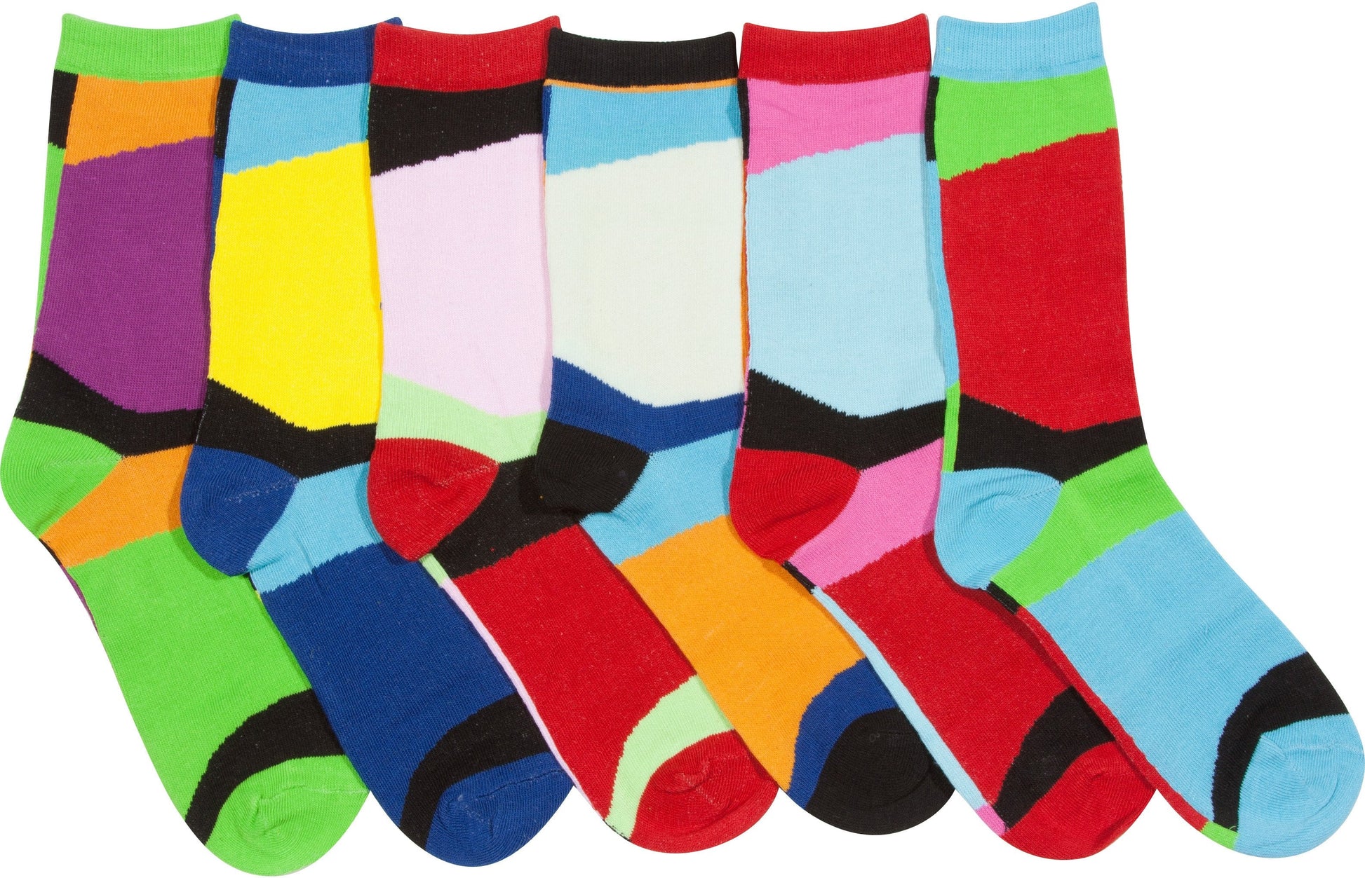 Sakkas Women's Fun Colorful Design Poly Blend Crew Socks Assorted 6-Pack - Concordia Style Boutique