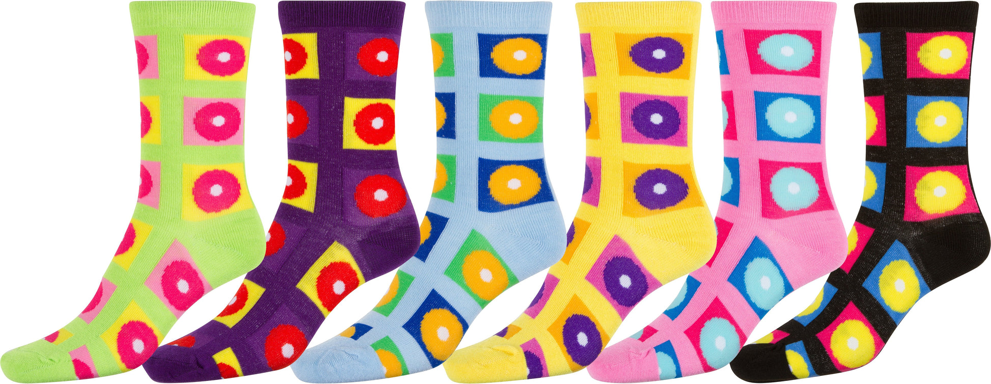 Sakkas Women's Fun Colorful Design Poly Blend Crew Socks Assorted 6-Pack - Concordia Style Boutique