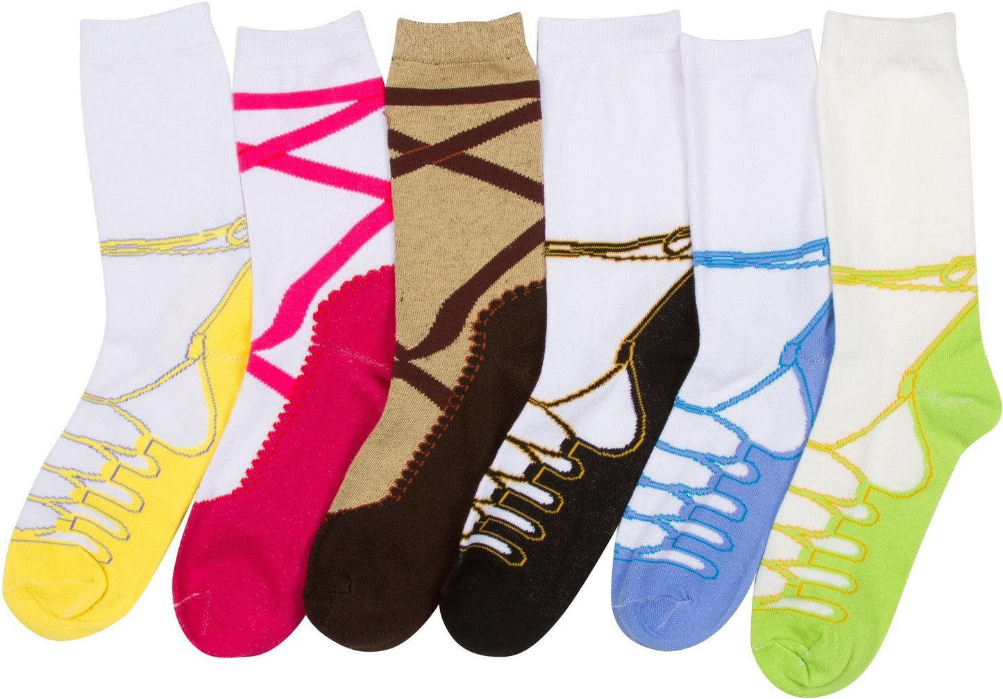 Sakkas Women's Fun Colorful Design Poly Blend Crew Socks Assorted 6-Pack - Concordia Style Boutique