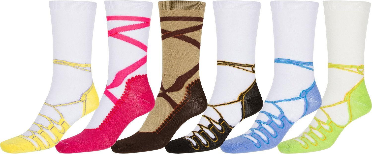 Sakkas Women's Fun Colorful Design Poly Blend Crew Socks Assorted 6-Pack - Concordia Style Boutique