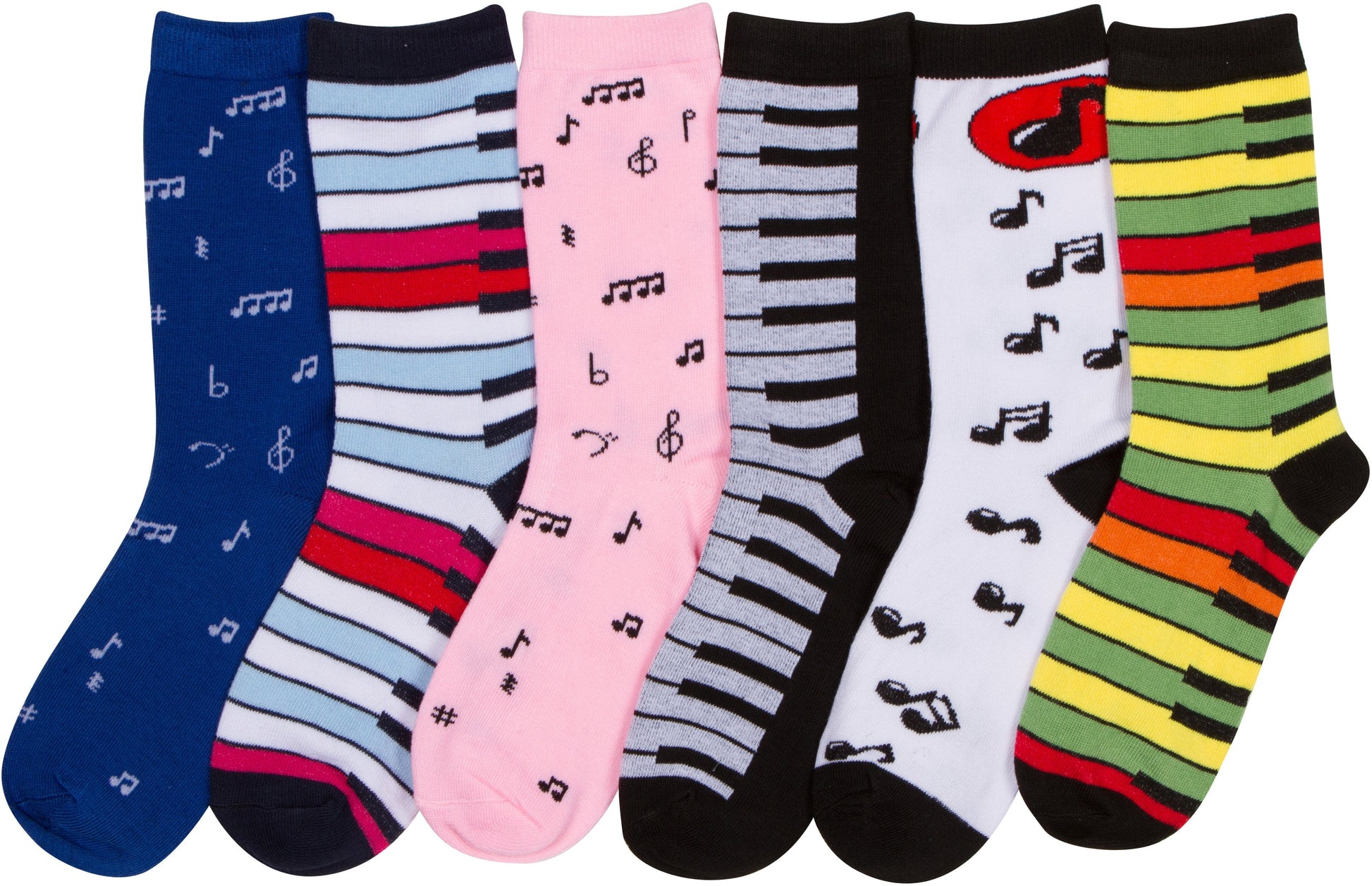 Sakkas Women's Fun Colorful Design Poly Blend Crew Socks Assorted 6-Pack - Concordia Style Boutique