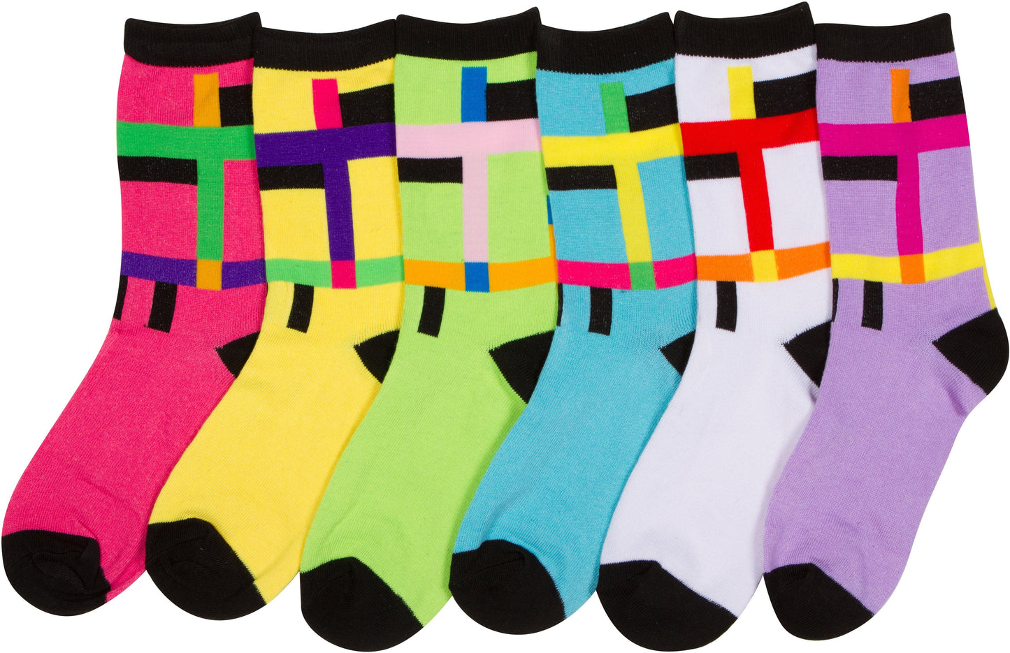 Sakkas Women's Fun Colorful Design Poly Blend Crew Socks Assorted 6-Pack - Concordia Style Boutique