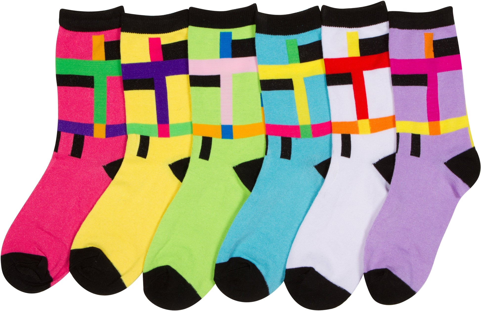 Sakkas Women's Fun Colorful Design Poly Blend Crew Socks Assorted 6-Pack - Concordia Style Boutique