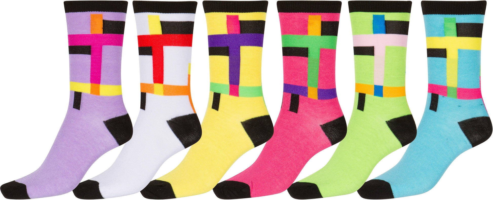 Sakkas Women's Fun Colorful Design Poly Blend Crew Socks Assorted 6-Pack - Concordia Style Boutique
